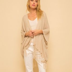 🔥🎉Host Pick🎉 Fringe Hem Crochet Knit Kimono